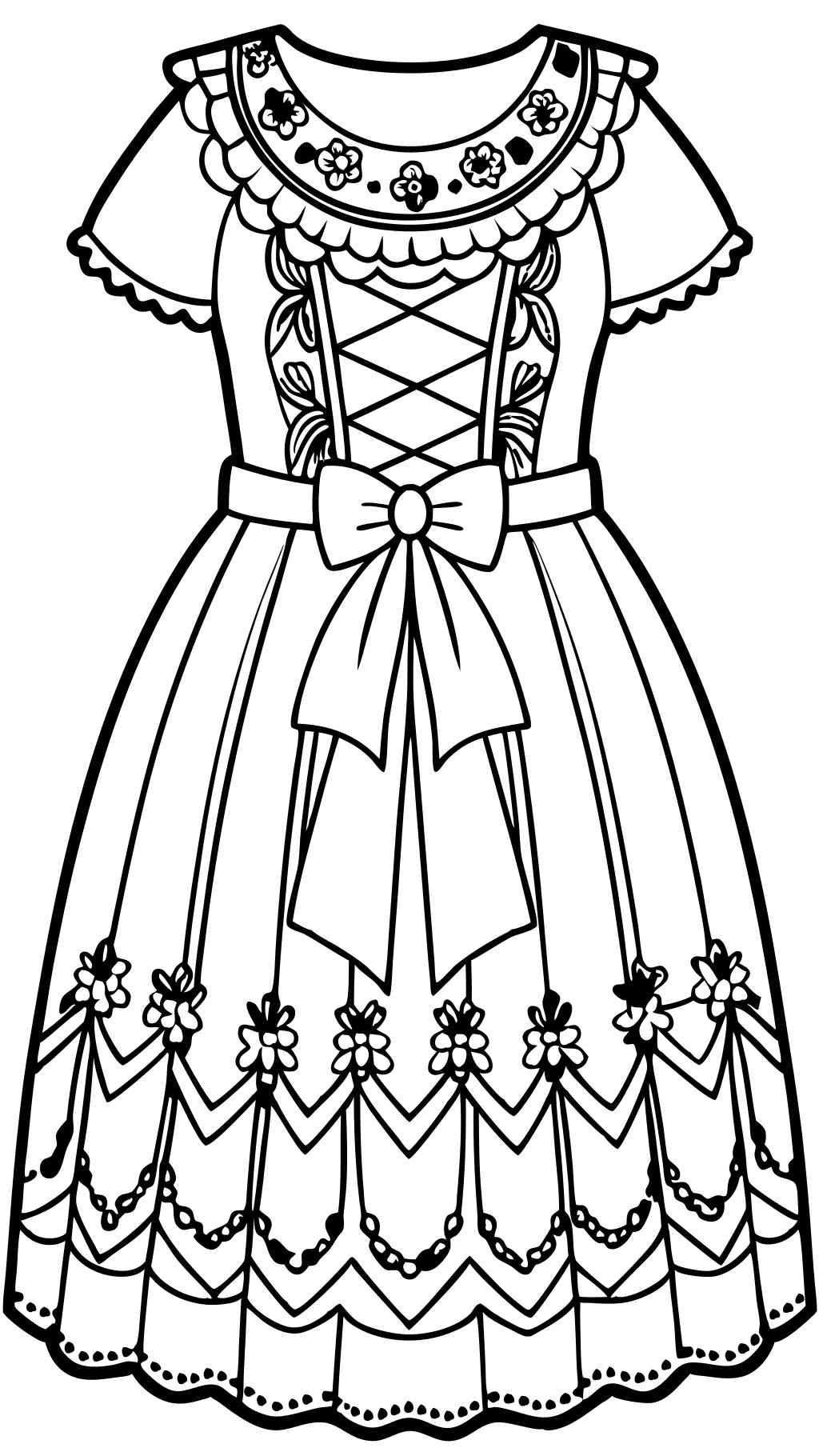 coloring page of a dress